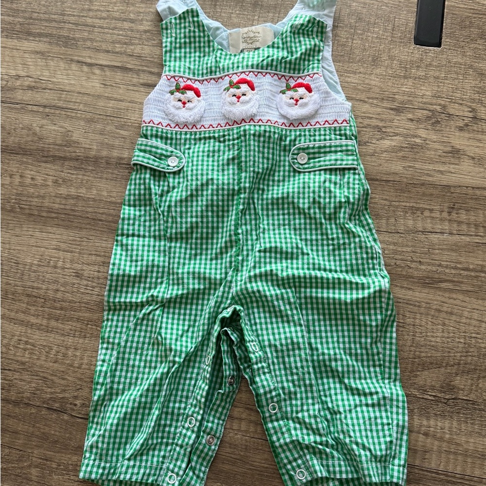 Honeydew Kids Green Gingham Longalls